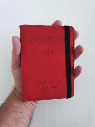 Cartera viaje pasaporte documentación [Rojo]