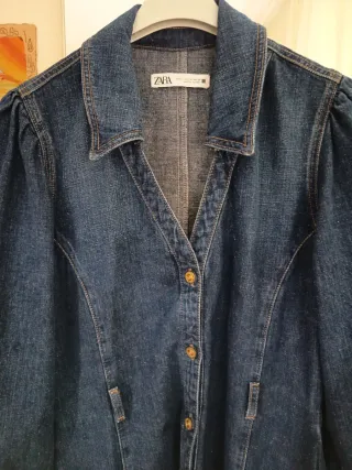 Vestido largo vaquero Zara