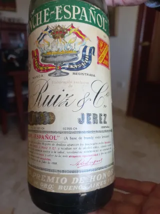 Botella Ponche Español J. Ruiz S.C.