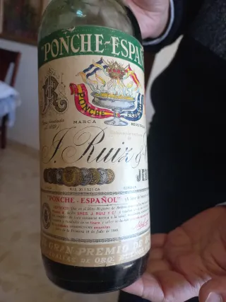 Botella Ponche Español J. Ruiz S.C.