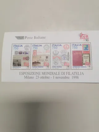Foglietto francobolli esposizione mondiale di fila