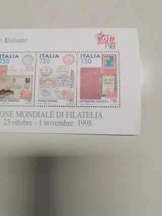 Foglietto francobolli esposizione mondiale di fila