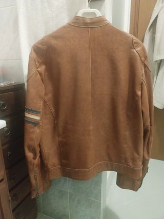 Giacca in pelle marrone