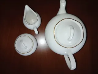 Set Teiera Zuccheriera e Lattiera Porcellana