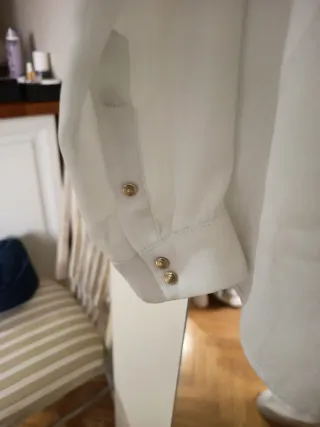 Camisa Gasa Blanca Mango Talla M