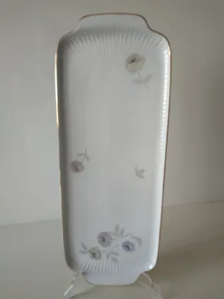 Bandeja Rosenthal Porcelana Flores Dorada