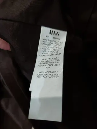 Abrigo Piel Marrón Mango