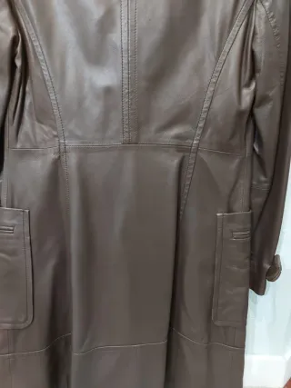 Abrigo Piel Marrón Mango