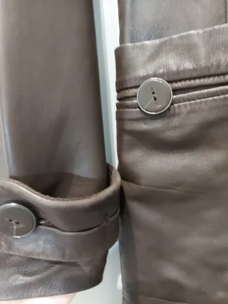 Abrigo Piel Marrón Mango