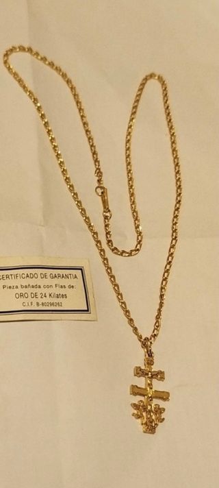 Cadena y Colgante Cruz Oro 24 Kilates