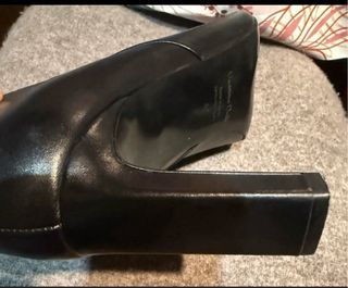 Botas altas de piel negras Massimo Dutti