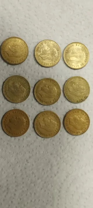 9 Monedas 1 Peseta España 1980