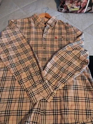 Camisa Burberry Clásica Cuadros Beige