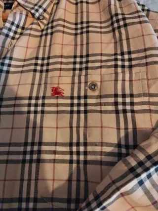 Camisa Burberry Clásica Cuadros Beige