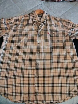 Camisa Burberry Clásica Cuadros Beige