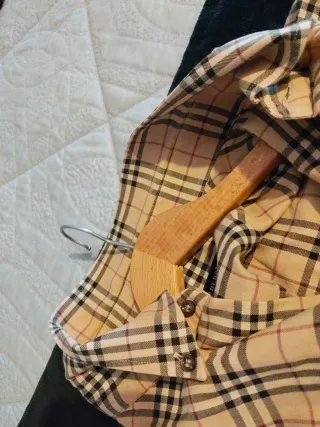 Camisa Burberry Clásica Cuadros Beige