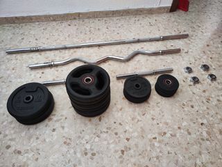 Barra y discos musculación