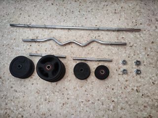 Barra y discos musculación