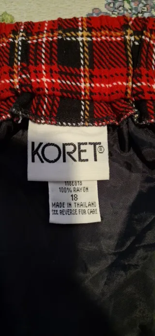 Gonna Koret vintage a quadri rossa