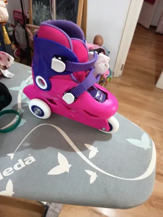 Patines niña Oxelo rosa/morado (1 uso)