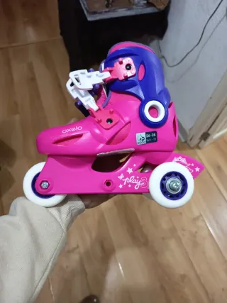 Patines niña Oxelo rosa/morado (1 uso)