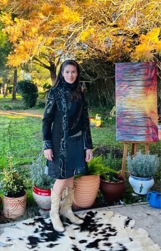 Abrigo Desigual Negro Multicolor