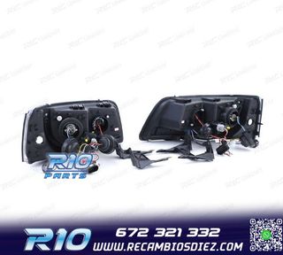 FAROS VOLKSWAGEN VW T5 03-09 LUZ LED DIURNA FONDO NEGRO