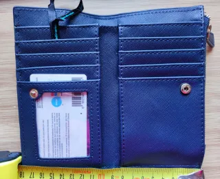 Cartera monedero Stradivarius azul marino