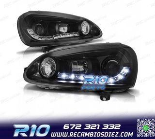 FAROS VOLKSWAGEN VW GOLF MK5 03-08 FONDO NEGRO LUZ DIURNA LE