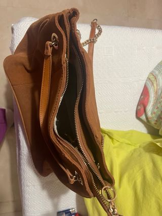 Bolso de serraje marrón
