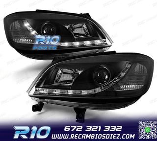 FAROS PARA OPEL ZAFIRA 99-05 LUZ DIURNA LED NEGROS