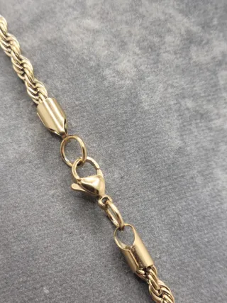 Colgante Ancla Timón Cruz Acero Chapado Oro