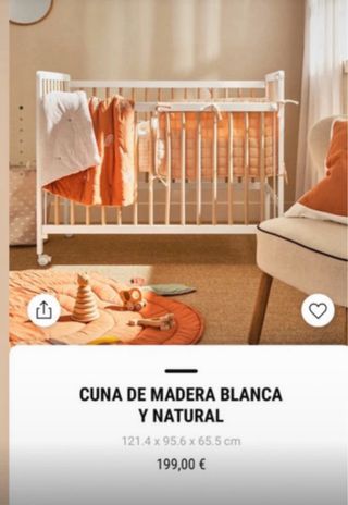 Cuna de bebé madera blanca