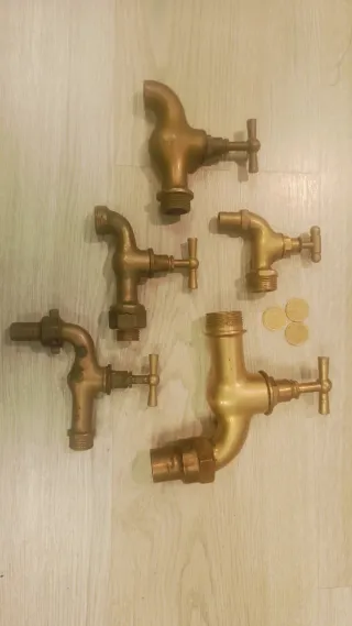 Lote 5 Grifos Latón Antiguos