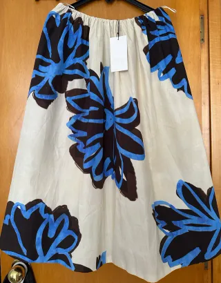 Falda Zara Midi Algodón Estampada T. M-L