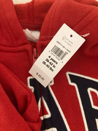 Sudadera GAP roja niño a estrenar
