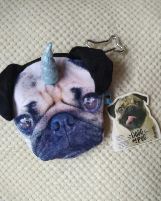 Monedero peluche PUG unicornio Claire's NUEVO