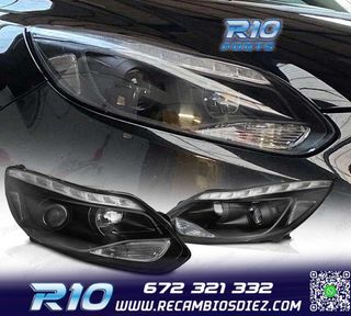 FAROS FORD FOCUS MK3 11-14 LUZ DIURNA LED NEGROS