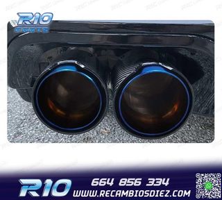 COLA ESCAPE DERECHA BMW LOOK M PERFORMANCE AZUL CARBONO