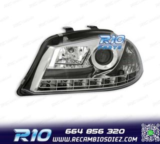FAROS SEAT IBIZA CORDOBA 6L 02-08 LUZ DIURNA LED FONDO CROMO