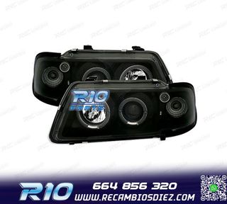FAROS AUDI A3 8L 96-00 OJOS ANGEL FONDO NEGRO H1