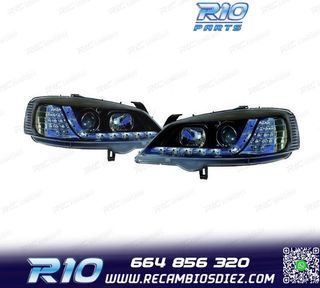 FAROS OPEL ASTRA G 97-04 LUZ DIURNA LED CROMO
