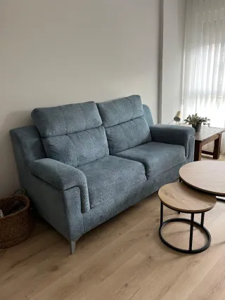Sofá 3 plazas azul grisáceo