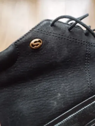 Stivali Superga Pelle Vintage Neri