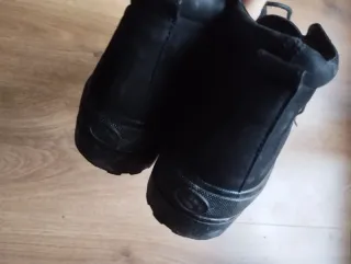 Stivali Superga Pelle Vintage Neri