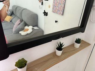 Espejo de madera negro