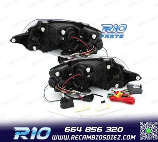 FAROS AUDI TT 98-05 LUZ DIURNA REAL LED FONDO NEGRO