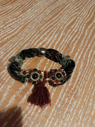 Bracciale boho chic velluto e pietre