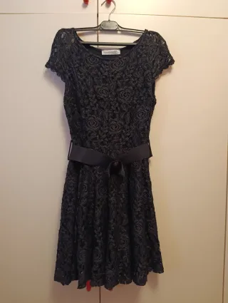 Vestito Rinascimento nero pizzo taglia L