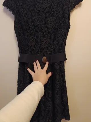 Vestito Rinascimento nero pizzo taglia L